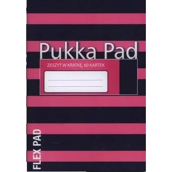 Sešit A5 s linkami, měkká vazba, černý s růžovými proužky, Pukka Pad – školní sešit, linkovaný, 60 listů