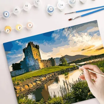 Malování podle čísel Opuštěný hrad mix barev