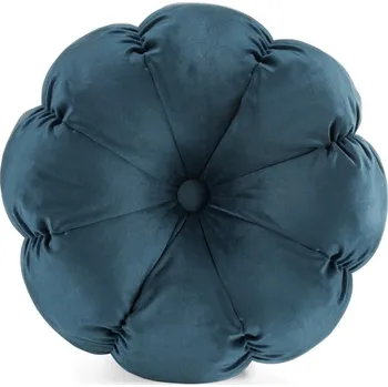 Dekorativní polštářek Sametový dekorační polštář ve tvaru květu Modrá