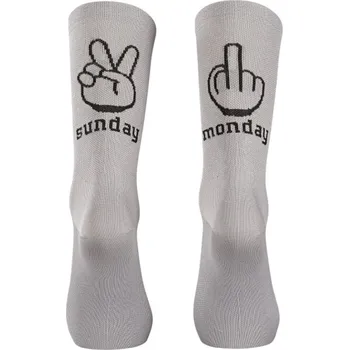 Cyklistické návleky Ponožky - NORTHWAVE Sunday Monday Sock - Light Grey / Forest Green XS