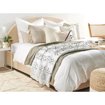 deka Deka světle šedá akrylová bavlna 130 x 150 cm mazlivá elegantní ložnice Beliani