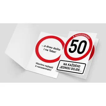 PartyWorld Přání - dopravní značka 50. narozeniny