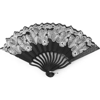 Karnevalový doplněk Vějíř - černo stříbrný