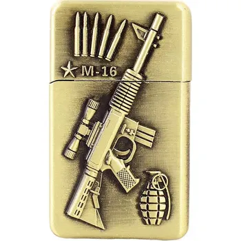Zapalovač Zapalovač M16 zlatá patina (Plynový zapalovač, tryskový)