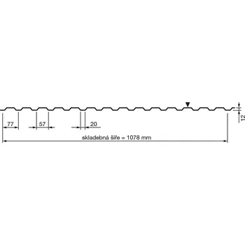 Plech Lindab - trapéz T-12 polyes 0,6mm, r.š.1078mm RAL8017