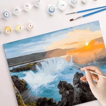 Malování podle čísel Vodopád mix barev