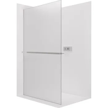 CERANO - Sprchová zástěna Walk-in Crystal L/P - 8 mm + polička/držák na ručníky - bezvzpěrový systém - chrom, mléčné sklo - 160x200 cm