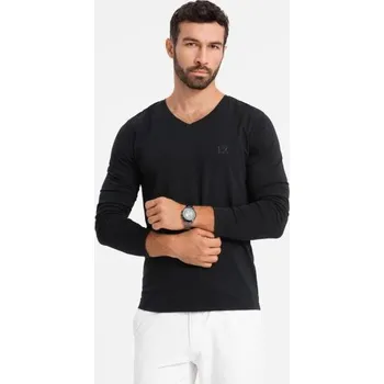 Pánský dlouhý rukáv s raglánovými kontrastními rukávy - bílo-šedý V5 OM-LSCL-0105