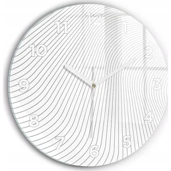 Hodiny Moderní skleněné hodiny s grafikou na zeď Linie abstrakce kulatý průměr 30 cm