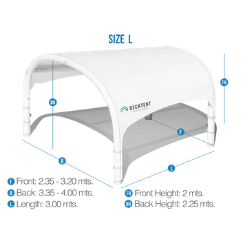DECKTENT Bimini L pro plachetnice 16-25 m a motorové čluny 13–25 m bílá