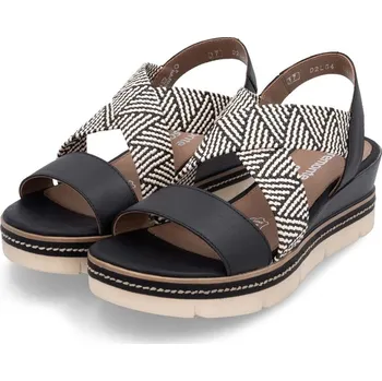 Dámské sandále Dámské kožené sandály D2L54-03 Remonte černá Barva: schwarz kombi, Velikost: 37