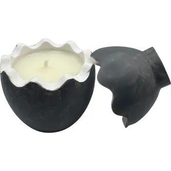 Svíčka Fajnpocit Velikonoční svíčka ve skořápce šedá