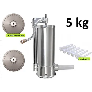 ZILNER Plnička klobás narážečka 5 kg ZL-3905, nerez, 6 nástavců, 2x píst