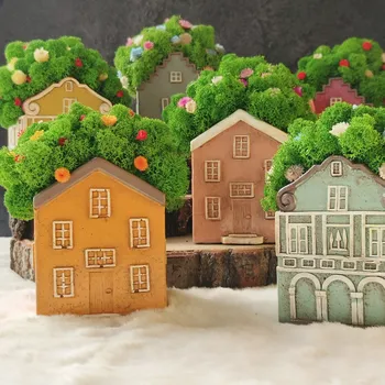 Květináč Květináč Malý Domek s Mechem Reniferovým (6 vzorů) Barva: celadonský dům