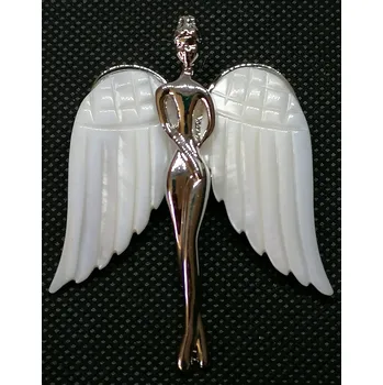 Přívěsek Esoterický anděl Maorský s perletí – brož i přívěsek pro štěstí a ochranu (brož a přívěsek - 2 v 1)