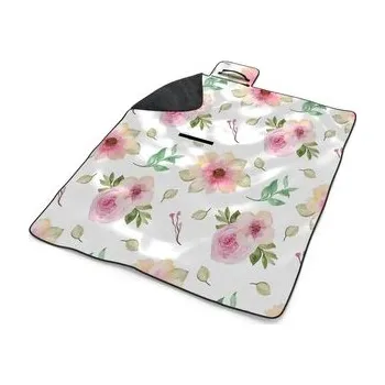 Pikniková deka Plážová deka Růžové květy: 200x140 cm (cs, Sablio)