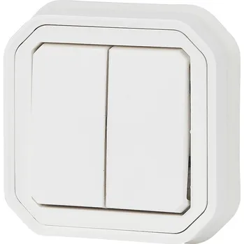 vypínač Přepínač střídavý dvojitý řazení 6+6 Legrand Plexo bílá