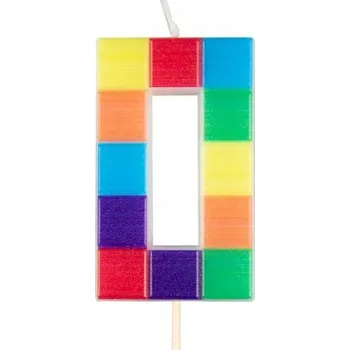 Dortová svíčka Ozdobná Svíčka Na Dort k Narozeninám KOSTKY Číslice 0 Svíčky na Dort Arpex