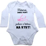 LK Baits body dlouhý rukáv 12-18 měsíců Mámo zabal pleny růžový nápis