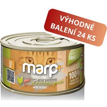 Krmivo pro kočku Marp Holistic Plus konzerva pro kočky – Kuřecí paté s krevetami 24x70g