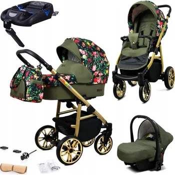 Kočárek Dětský kočárek 4v1 BabyLux ColorLux: sporťák, hluboká korba, autosedačka, základna ISOFIX