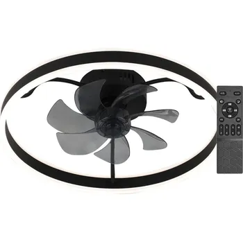 SMART WIFI Černé stropní LED svítidlo s ventilátorem Fanfy 500mm 40W CCT s DO - Rabalux - 71337 - 71337