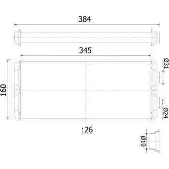 Výměník tepla Výměník tepla, vnitřní vytápění MAHLE AH 296 000S