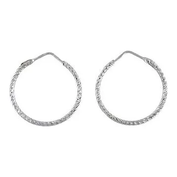 Náušnice Stříbrné náušnice kruhy broušené 2,4cm