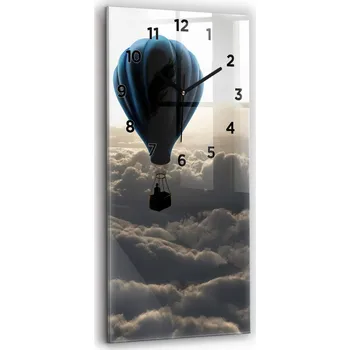 Hodiny Vertikální Skleněné Nástěnné Hodiny do Kanceláře s Motivem Balónu na obloze 30x60 cm