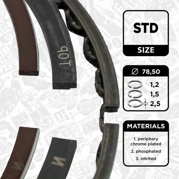 Píst motoru Sada pístních kroužků ET ENGINETEAM R1003900