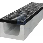 Žlab betonový odvodňovací B125 s litinovou mříží, GUTTA H160 1000 x 130 x 160 mm, balení 1 ks
