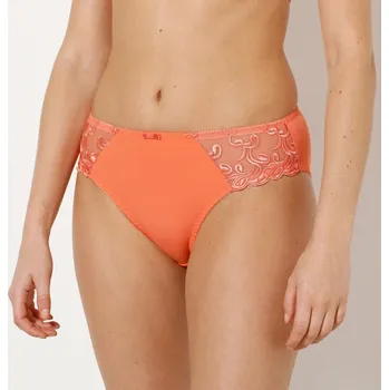 Kalhotky Sada 2 klasických kalhotek Sienne zn. Confidence Lingerie® z mikrovlákna a vyšívaného tylu bílá+korálová 48/50