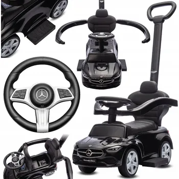 Odrážedlo Odrážedlo Sun Baby černé s gumovými koly a sedadlem z eko-kůže