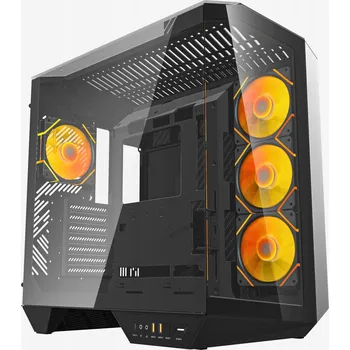 PC skříň DarkFlash DY470 Počítačová Skříň ATX Cube Case 4 Ventilátory aRGB držák