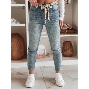 Dámské džíny Dámské džínové kalhoty slim fit s páskem FLORAJIN modré