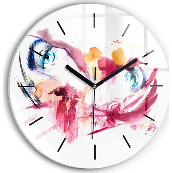Hodiny Foto Skleněné Hodiny Nástěnné Do Moderních Interiérů Romantický pár průměr 30 cm