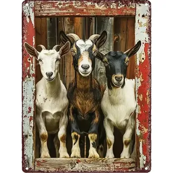 Plechová cedule BAF VINTAGE PLECHOVÁ CEDULE 2D - KOZY 30X20 cm