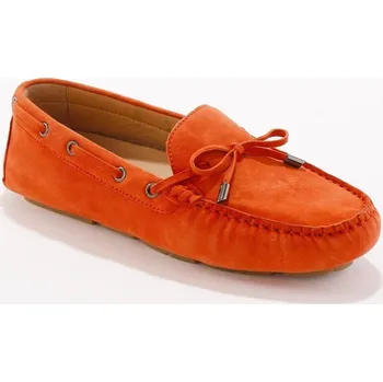 Dámské mokasíny Kožené mokasíny s ozdobnými šňůrkami oranžová 41