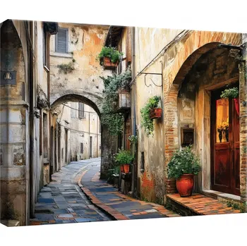 Obraz OBRAZ DO LOŽNICE OBÝVÁKU KUCHYNĚ ITALSKÁ ULIČKA NA PLÁTNĚ NA ZEĎ 60x40