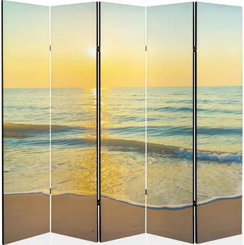 Paraván Paraván závěs kadeřnictví, salon, stěna 225x172 cm, oceán, moře, pláž