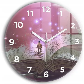 Hodiny Ozdobné nástěnné hodiny s krásnou grafikou Abstrakce kniha kulatý průměr 30 cm