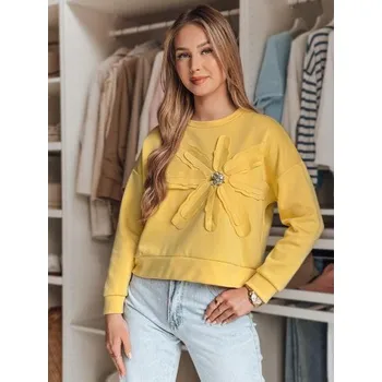 Dámská mikina Dámská halenka oversize s květinou PETITKA žlutá