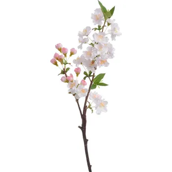 umělá květina Umělá větvička sakura 48 cm - bílorůžová