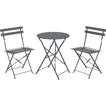 Zahradní nábytek LIVARNO home Sada skládacího zahradního nábytku s bistro stolem, 3dílná (antracitová)