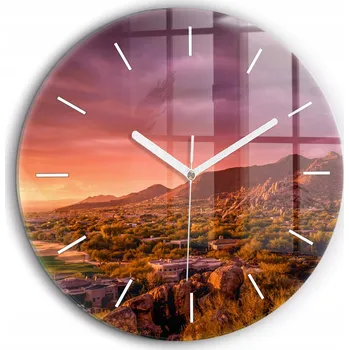 Hodiny Tiché nástěnné hodiny Západ slunce North Scottsdale bílé ručičky průměr 60 cm