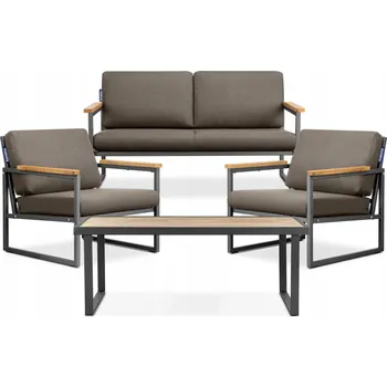 Zahradní sestava Sada zahradního nábytku kovová Konsimo černá 4 ks