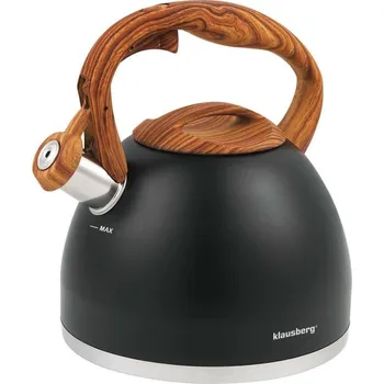 KLAUSBERG Čajník s píšťalkou 3L KB-7450, NEREZ/COLOR, plná indukce