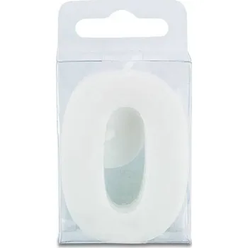 Svíčka Svíčka ve tvaru číslice 0 - mini, bílá - Stadter