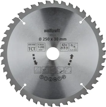 Pilový kotouč Wolfcraft Wolfcraft pilový kotouč pro cirkulárky čisté řezy,pr. 210x30 Z42 6583000