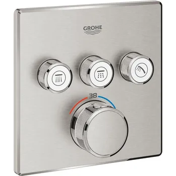 Vodovodní baterie Díl nadomítkový Grohe Grohtherm SmartControl s 3 ventily SuperSteel 29126DC0